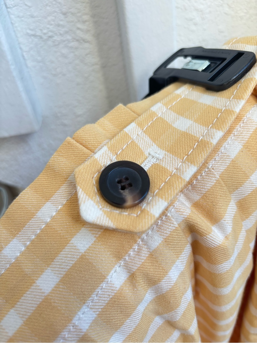 Ann Taylor Yellow Gingham Midi Skirt with Front Slit - Picture 5 of 6